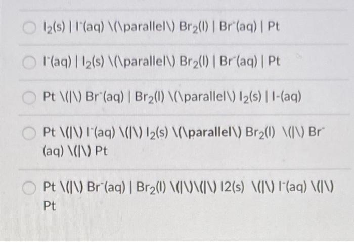 Solved What is the line notation (shorthand) for a galvanic | Chegg.com