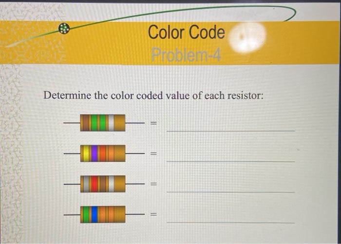 Solved Dorn Color Code Problem-1 Reviewing the color code, | Chegg.com
