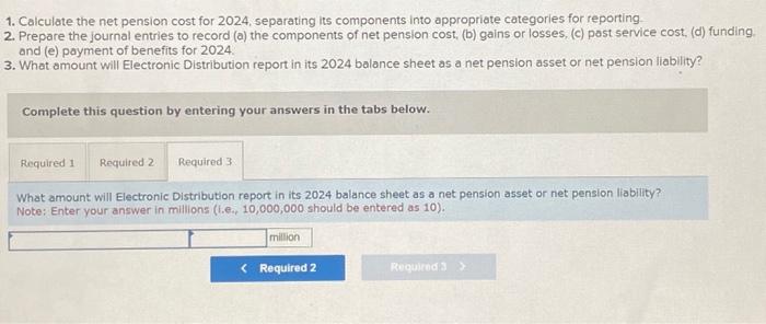 Solved Calculate The Net Pension Cost For 2024 Separating Chegg Com   Image