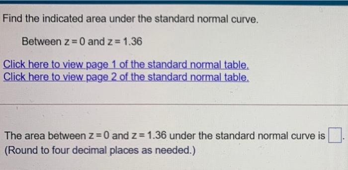 Solved Find the indicated critical value. z0.06 Click to