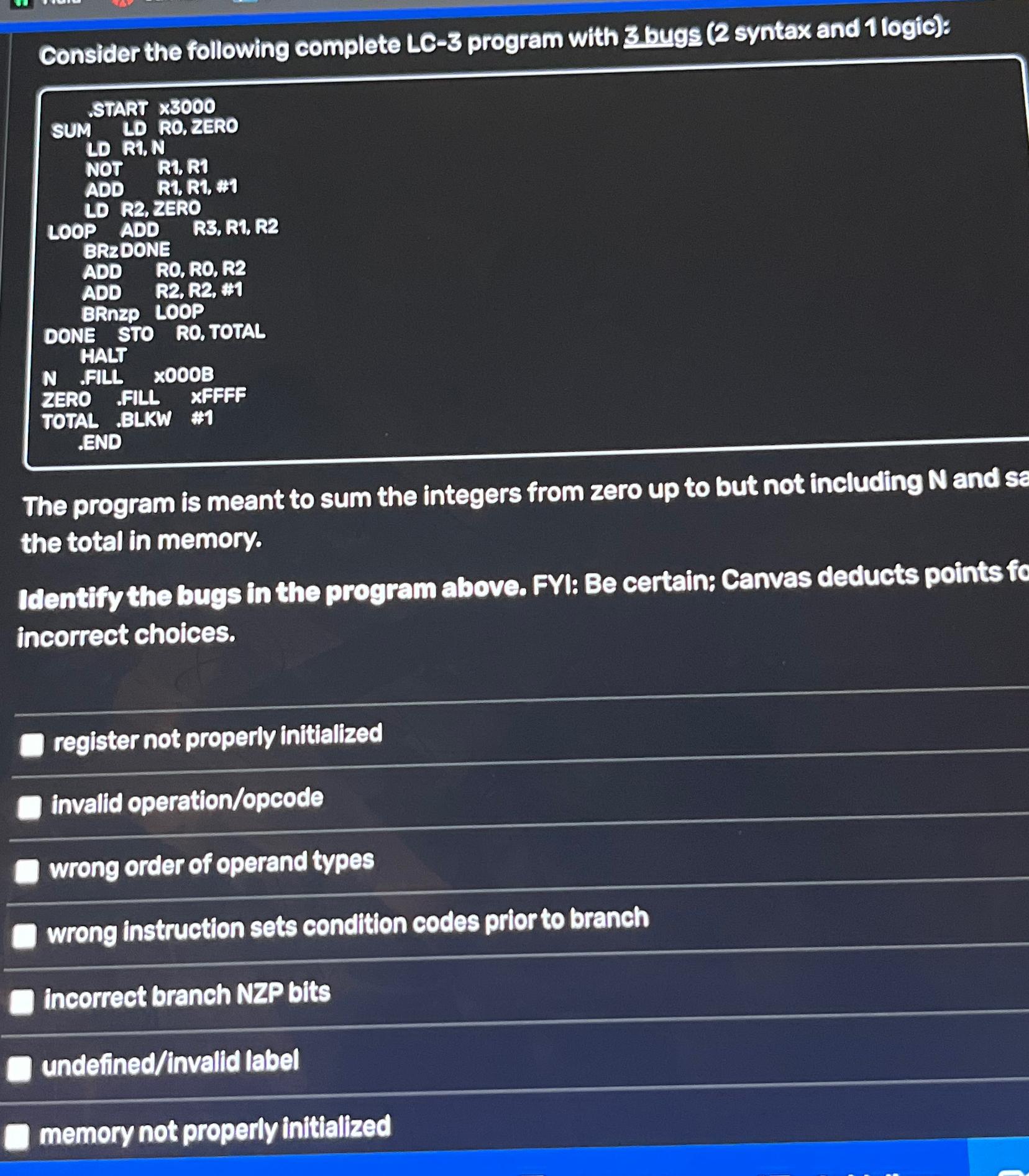Solved Consider the following complete LC-3 ﻿program with 3 | Chegg.com