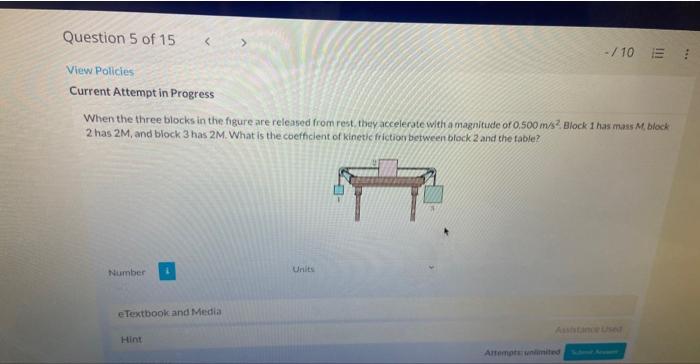 Solved When the three blocks in the figure are released from | Chegg.com