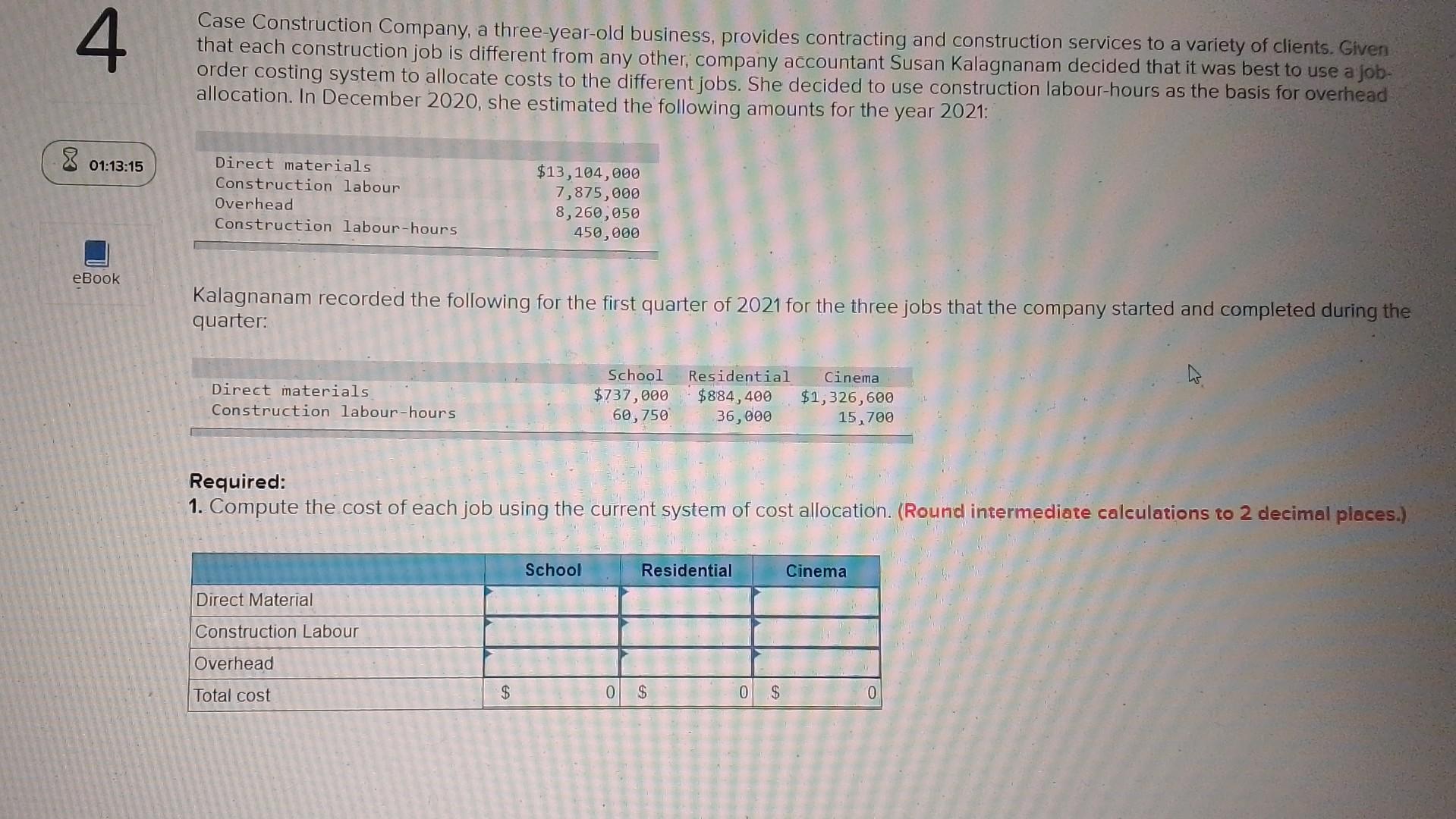 Solved Case Construction Company, a three-year-old business, | Chegg.com