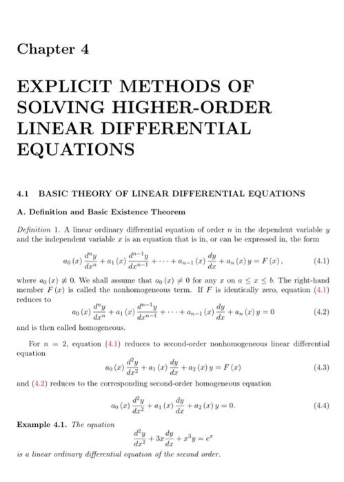 Solved differential equations.I need 4 questions from this | Chegg.com