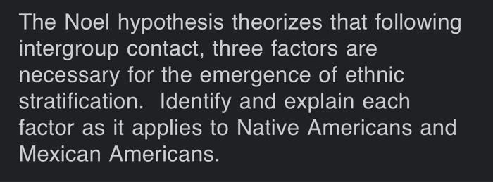 state the noel hypothesis