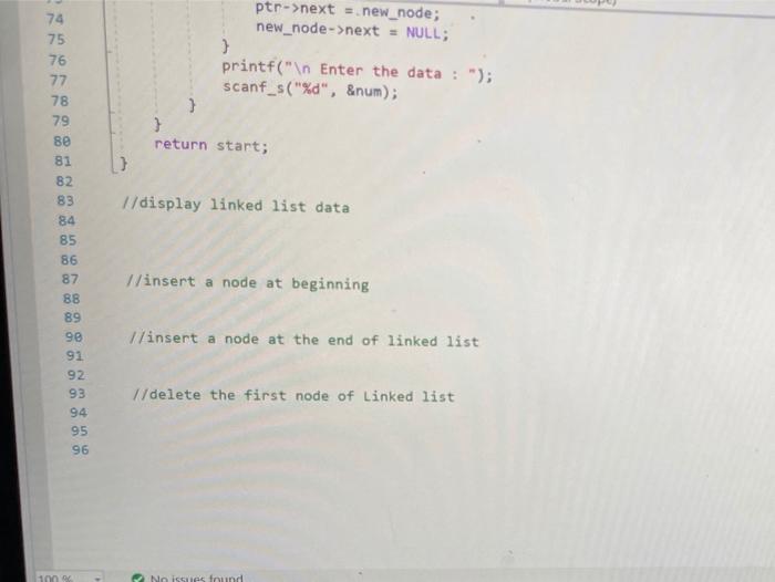 Solved Using C++ visual studios complete the linkedlist | Chegg.com