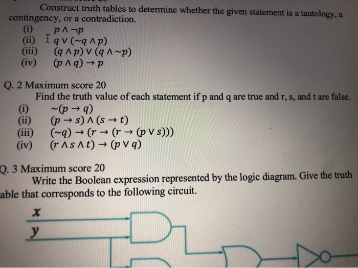 Solved 2nd Question Someone Truth Table Please Im Hard Time Thanks Advance Q