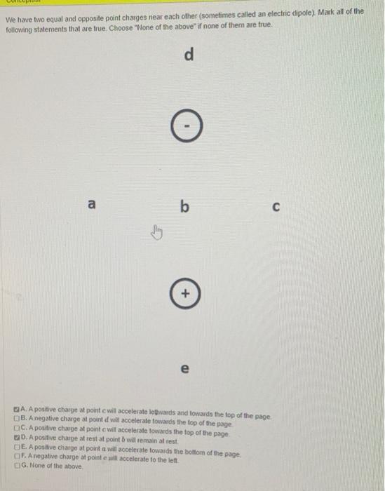 Solved We have two equal and opposite point charges near | Chegg.com
