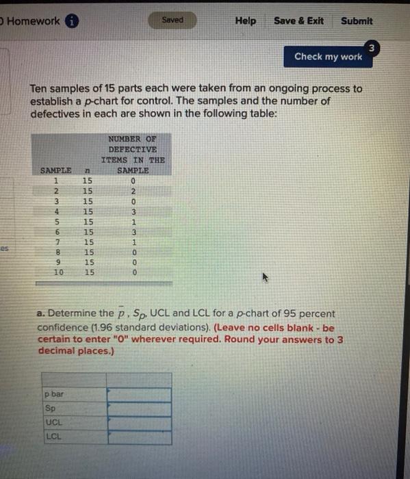 Solved Homework Saved Help Save & Exit Submit 3 Check my | Chegg.com
