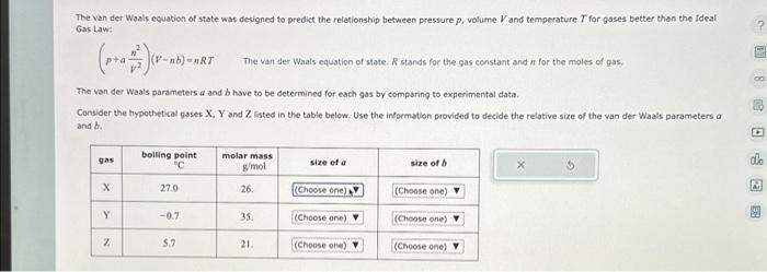 Solved The Van Der Waals Equation Of State Was Designed To | Chegg.com