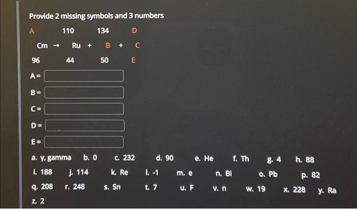Solved Provide 2 missing symbols and 3 numbers z. 2 | Chegg.com