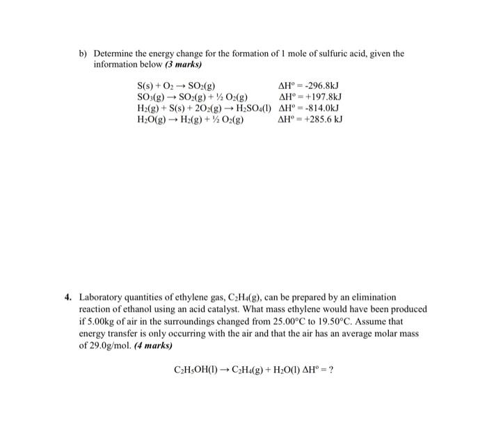 Solved b) Determine the energy change for the formation of 1 | Chegg.com