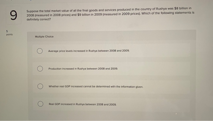 Solved Suppose the total market value of all the final goods | Chegg.com