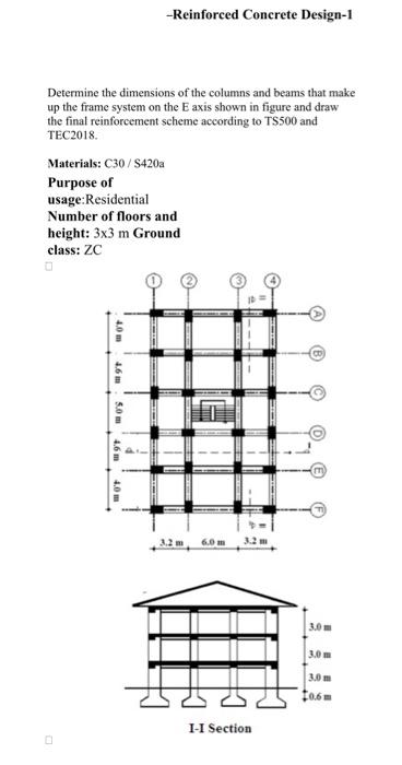 Solved Determine the dimensions of the columns and beams | Chegg.com