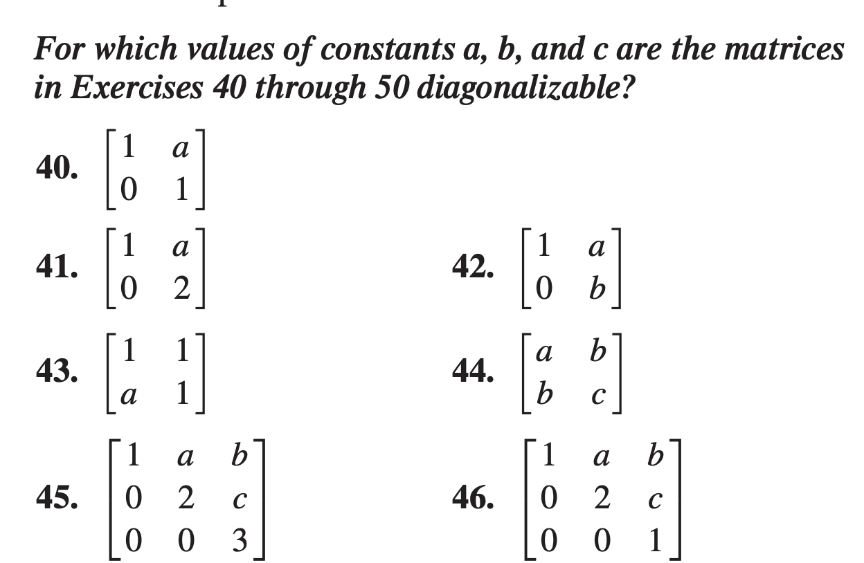 Solved For which values of constants a,b, ﻿and c ﻿are the | Chegg.com