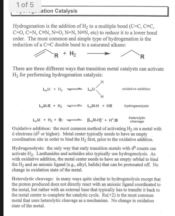 1) Draw a catalytic cycle diagram for the RhCl(PPh3)3