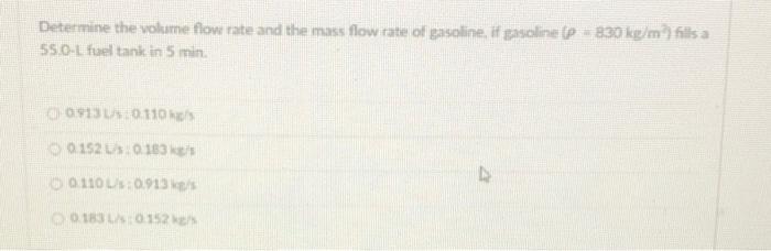 Solved Determine the volume flow rate and the mass flow rate | Chegg.com