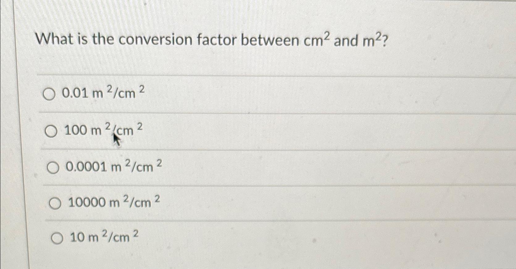 Cm2 m2 conversion best sale
