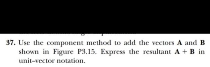 37. Use The Component Method To Add The Vectors A And | Chegg.com