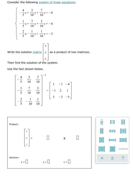 Solved Consider the following system of linear equations. 4 | Chegg.com