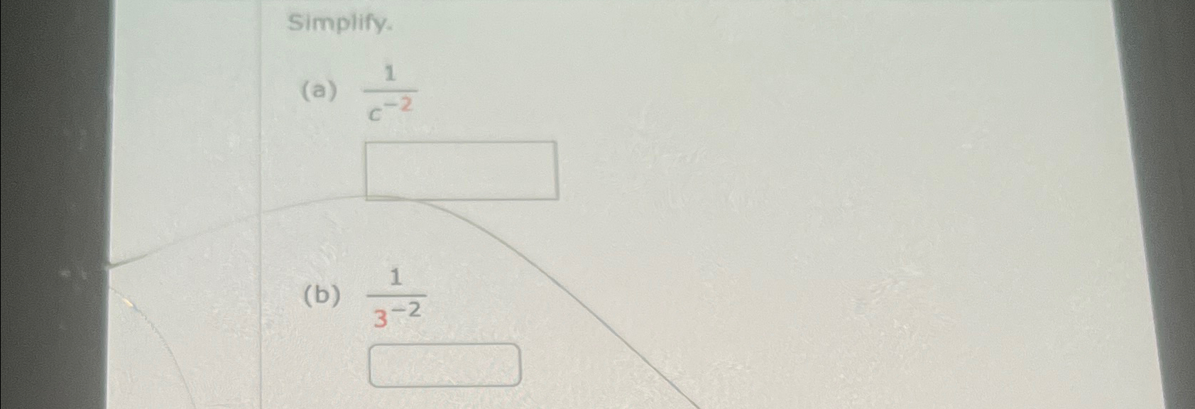 Solved Simplify.(a) 1c-2(b) 13-2 | Chegg.com