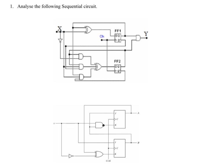 Solved 1. Analyse The Following Sequential Circuit. | Chegg.com