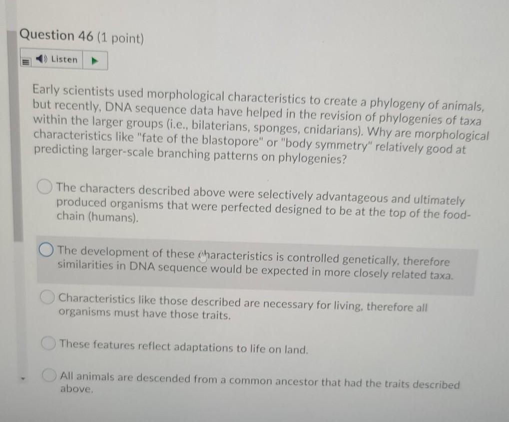 Solved Question 46 (1 point) Listen Early scientists used 