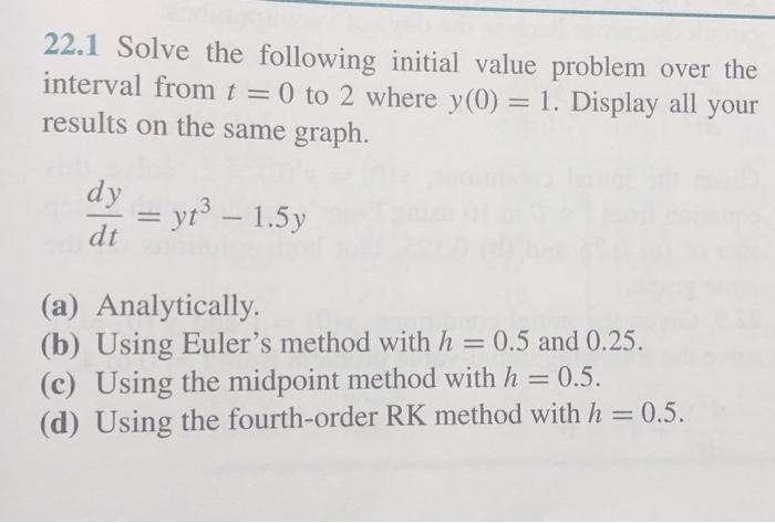22.1 Solve the following initial value problem over | Chegg.com