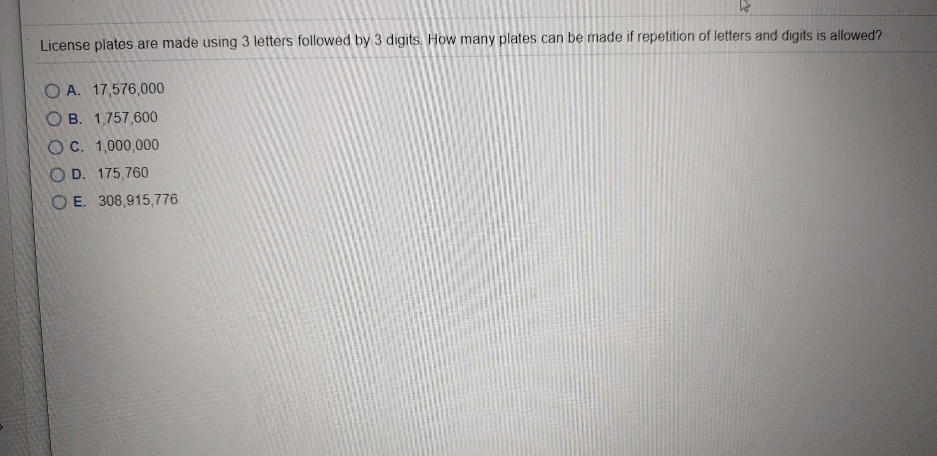 Solved ho License plates are made using 3 letters followed