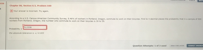 Solved CES Chapter 06, Section 6.5, Problem 049 15 x your | Chegg.com