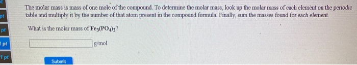 how to find molar mass of a single element