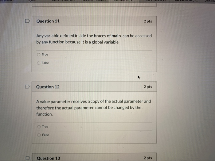 Solved W all .. THE PROGRAMC O nline RC D Question 11 2 pts | Chegg.com