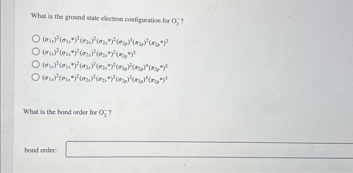 Solved What is the ground state electron configuration for | Chegg.com