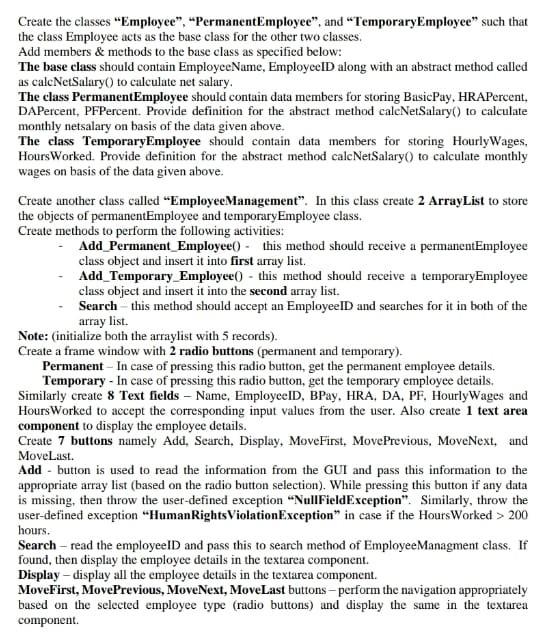 Create the classes 