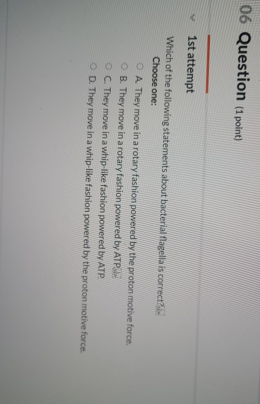 Solved 06 Question (1 point) 1st attempt Which of the | Chegg.com