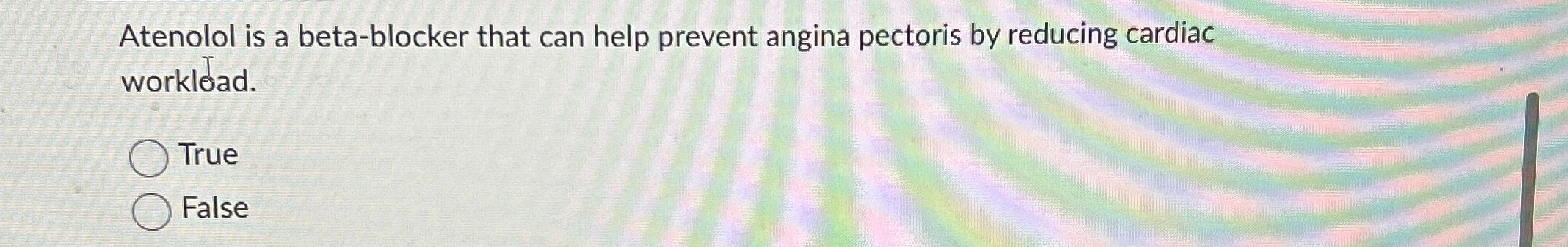 Solved Atenolol is a beta-blocker that can help prevent | Chegg.com