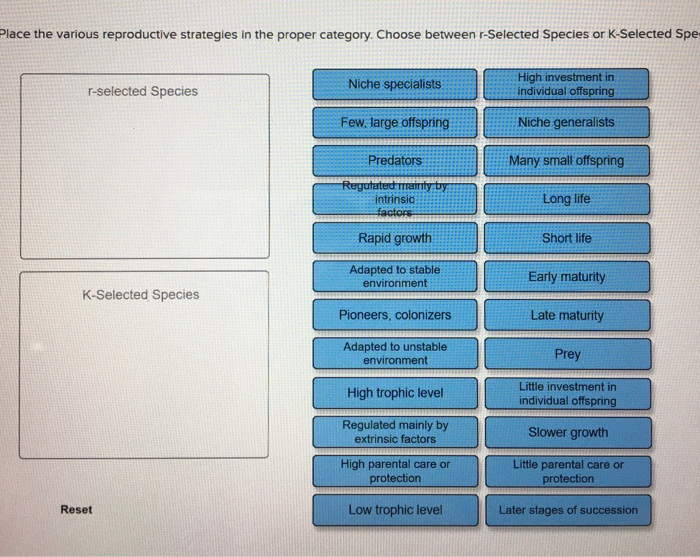 Solved Place the various reproductive strategies in the | Chegg.com solved-place-the-various-reproductive-strategies-in-the-chegg-com