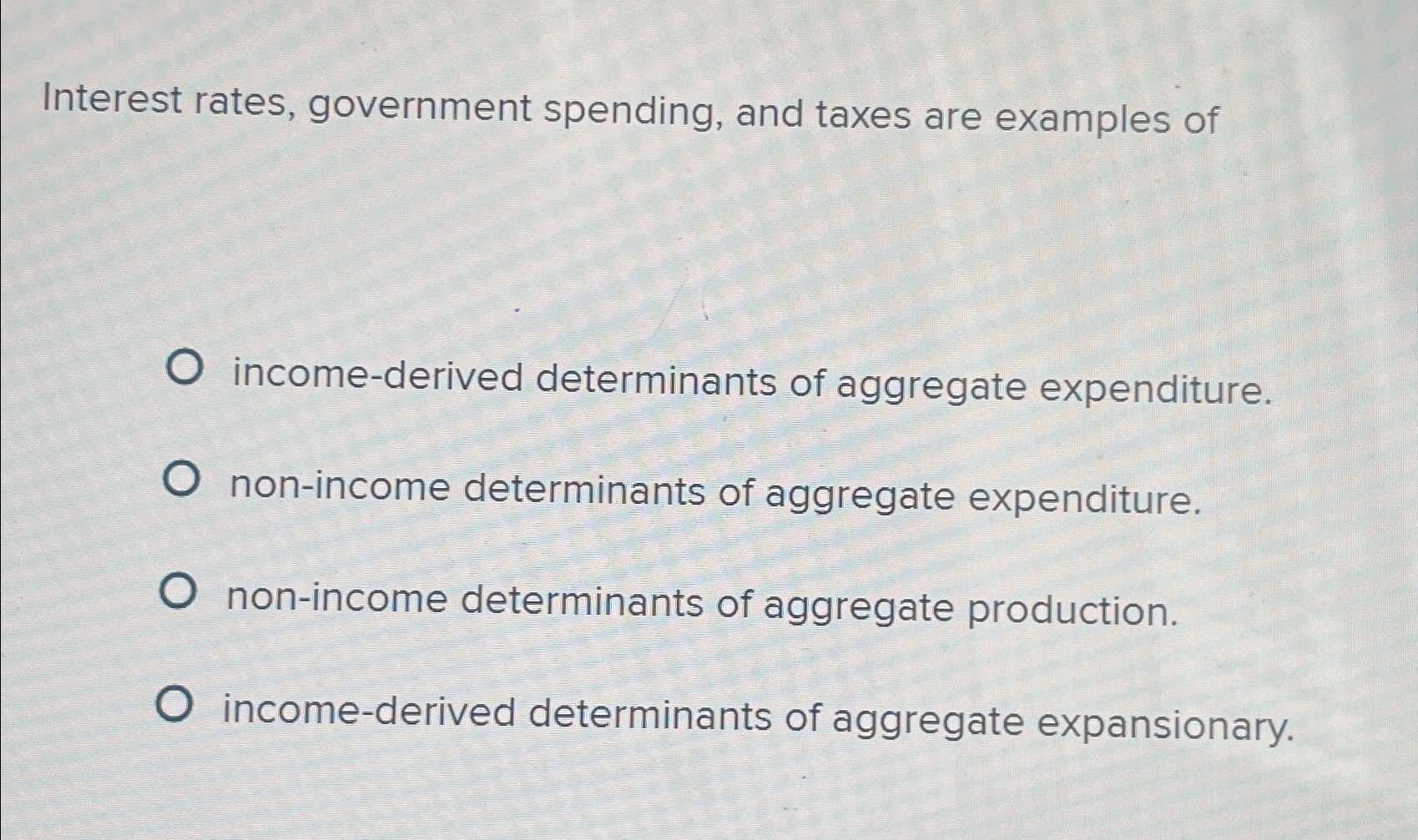 Solved Interest rates, government spending, and taxes are | Chegg.com