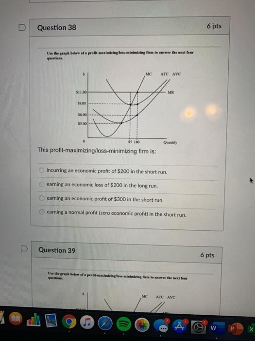 Solved Question 38 6 pts Use the graph below of a | Chegg.com