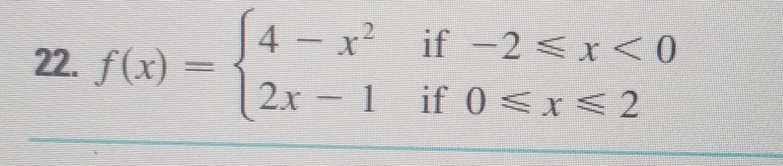Solved 22. f(x) = 4 - x2 if –2 | Chegg.com