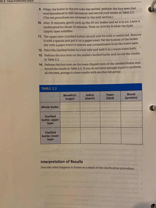 Solved LAB TOPIC 2 Macromolecules EXERCISE 2.4 | Chegg.com