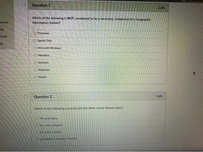 Solved U Question 1 1 pts Which of the following is NOT | Chegg.com