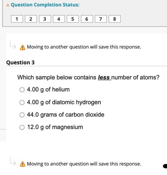 Solved Question Completion Status: 1 2 3 4 5 6 7 8 4 Moving | Chegg.com