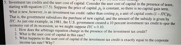 after tax user cost of capital