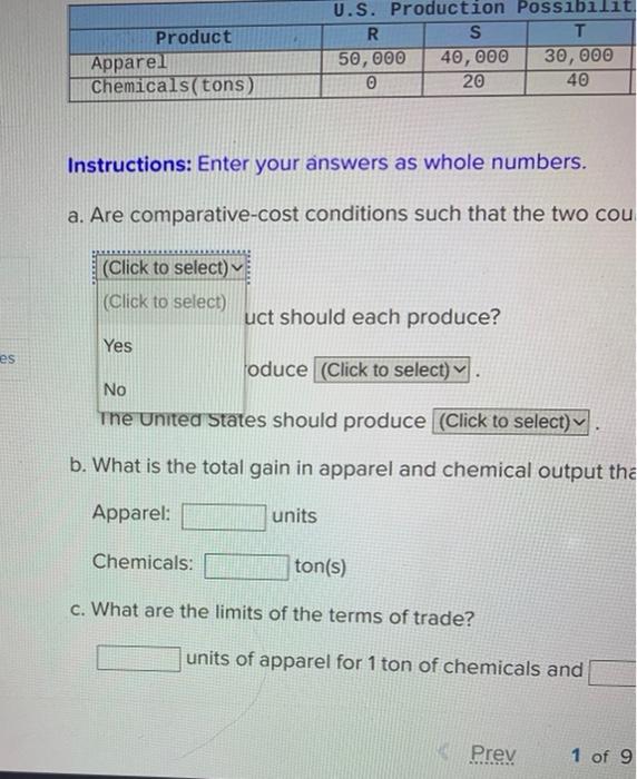 Solved The Following Hypothetical Production Possibilities | Chegg.com