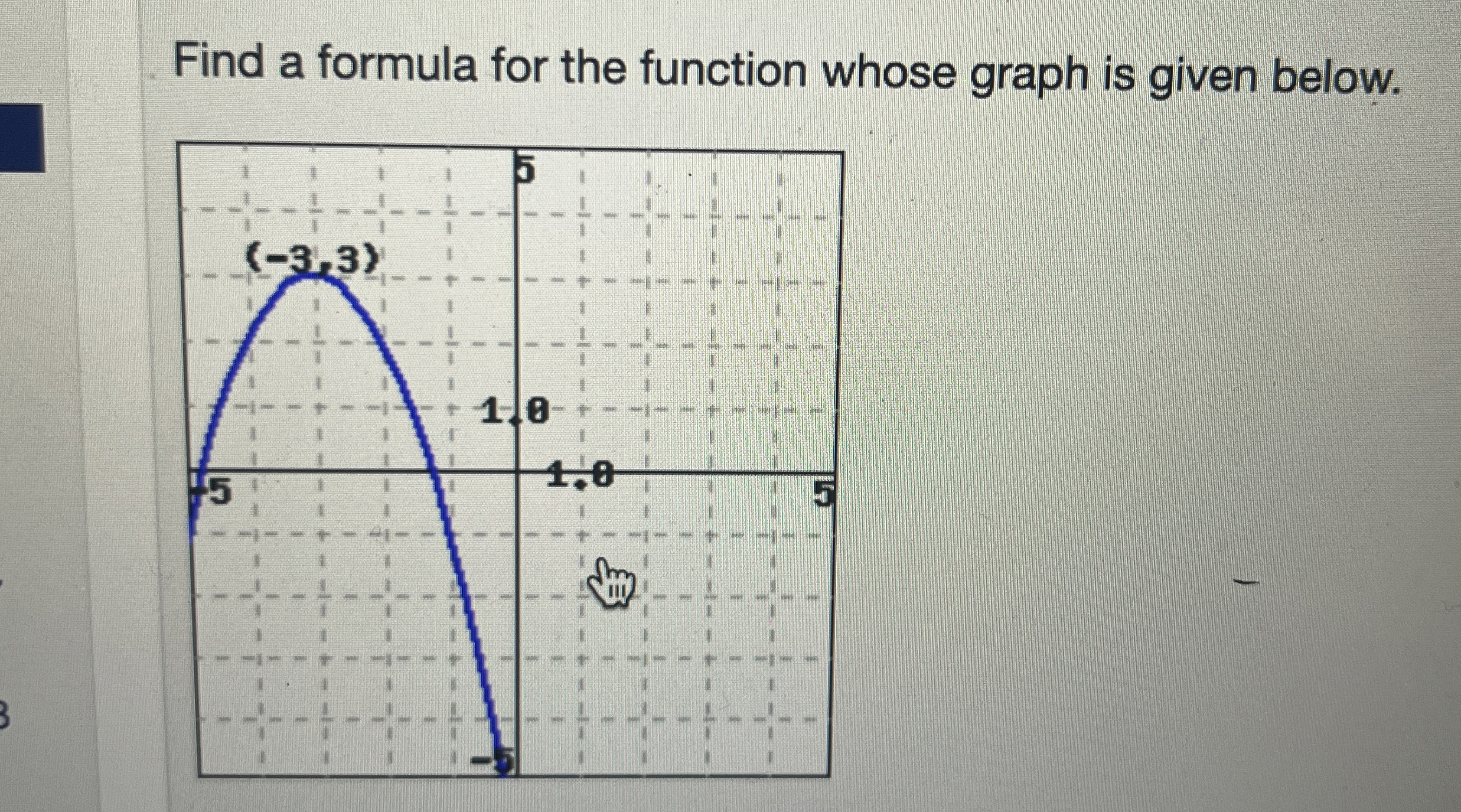 Solved Find a formula for the function whose graph is given | Chegg.com