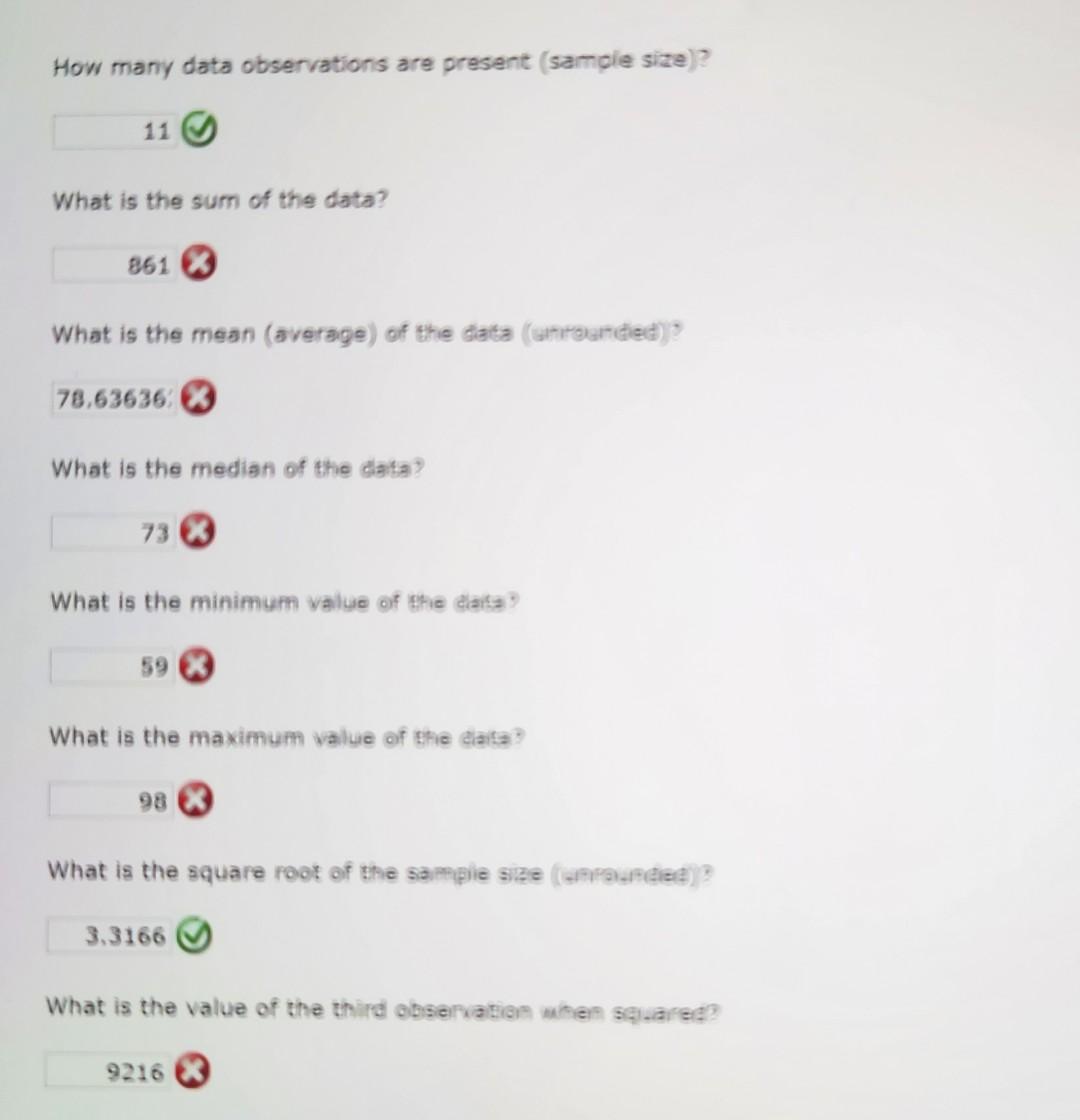 Solved 63 59 How many data observations are present (sample | Chegg.com