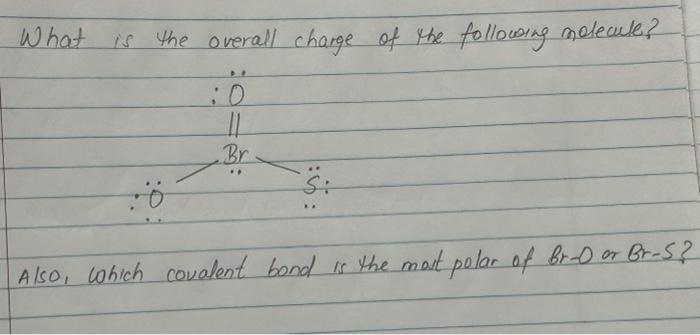 Solved What is the overall charge of the following nolecule? | Chegg.com