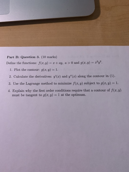 Solved Part B: Question 3. (10 Marks) Define The Functions: | Chegg.com