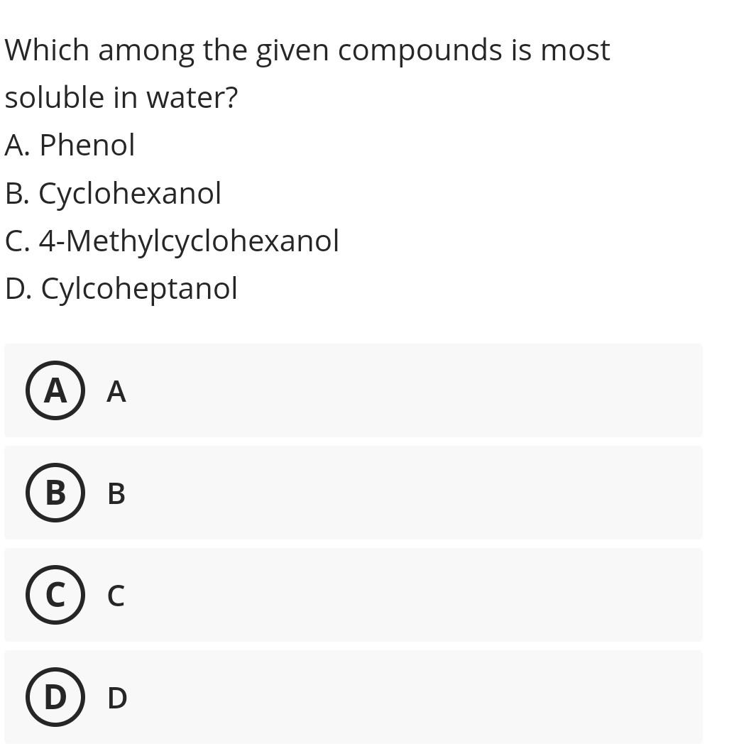 Solved Cyclohexanol is more acidic than